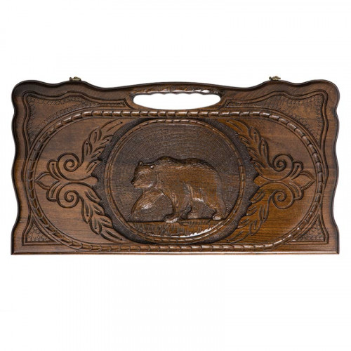 Нарды резные "Медведь" с ручкой Нарды резные "Медведь" с ручкой